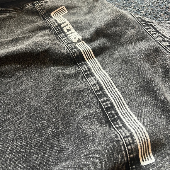 H&M Grey Denim Jacket With Embroidered Tetris Logo - Picture 2 of 7